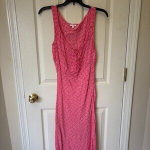 Bright & Flowy Pink Sleeveless Midi Dress